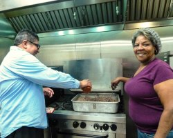 Volunteer with meal preparation and cooking at the CMC in Madison